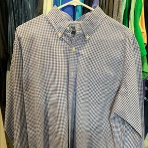 Large plaid polo button down shirt